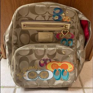 Coach Backpack with Heart Zipper